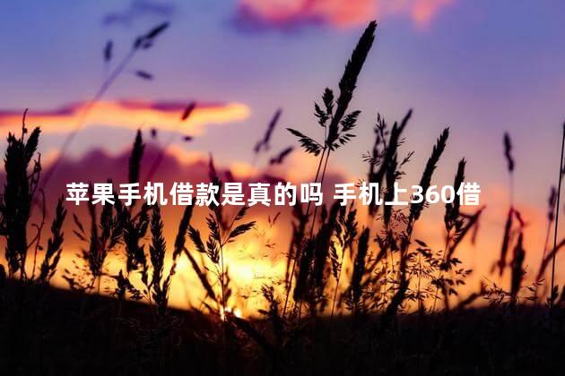 苹果手机借款是真的吗 手机上360借款安全吗